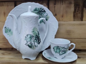 Zestaw kawowy Rococo Monstera 14 el.