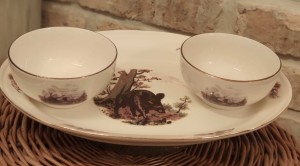 Zestaw prezentowy ecru złota linia 3 el. 